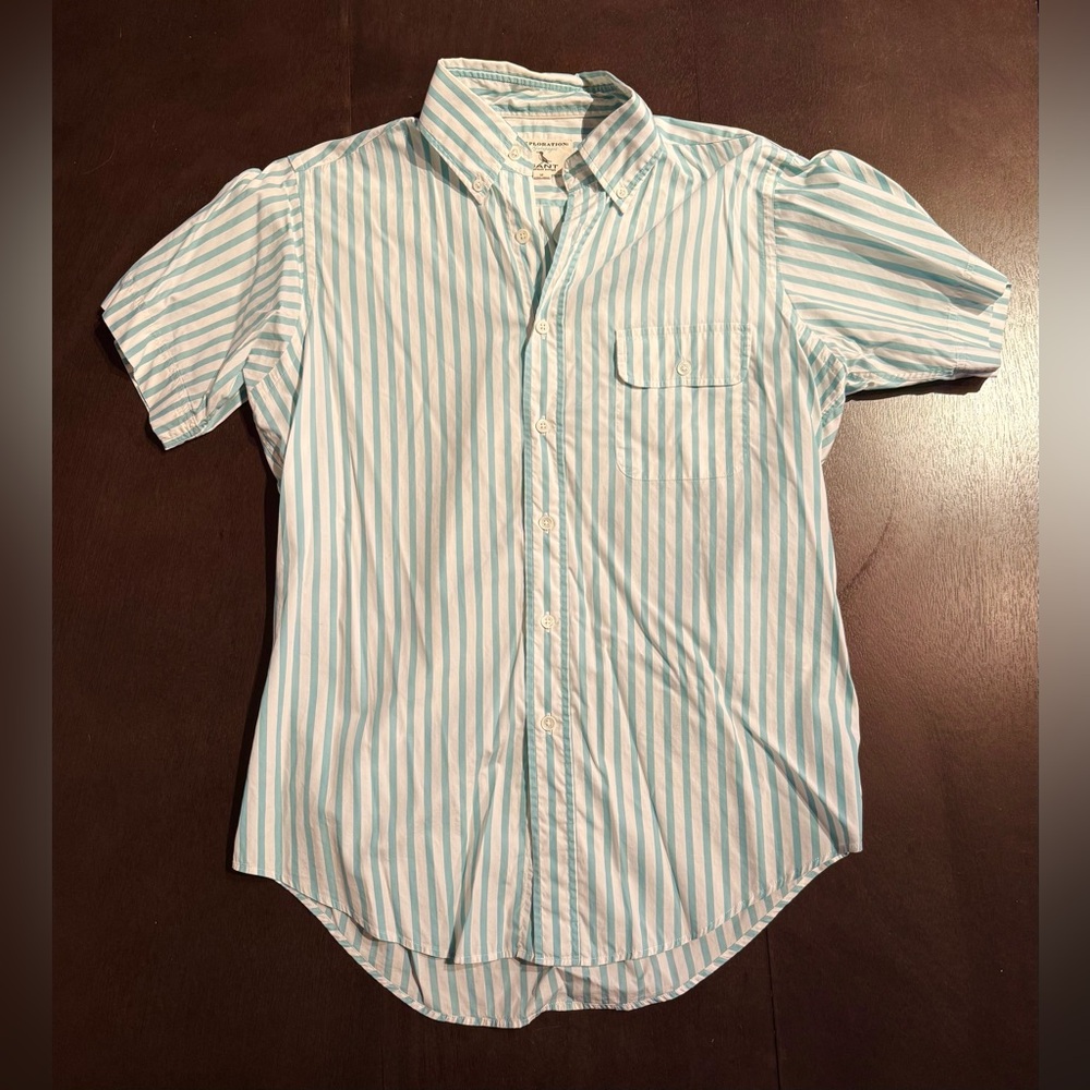 GANT by Michael Bastian Exploration Striped Button Down Shirt Blue White Size M - Picture 5 of 9